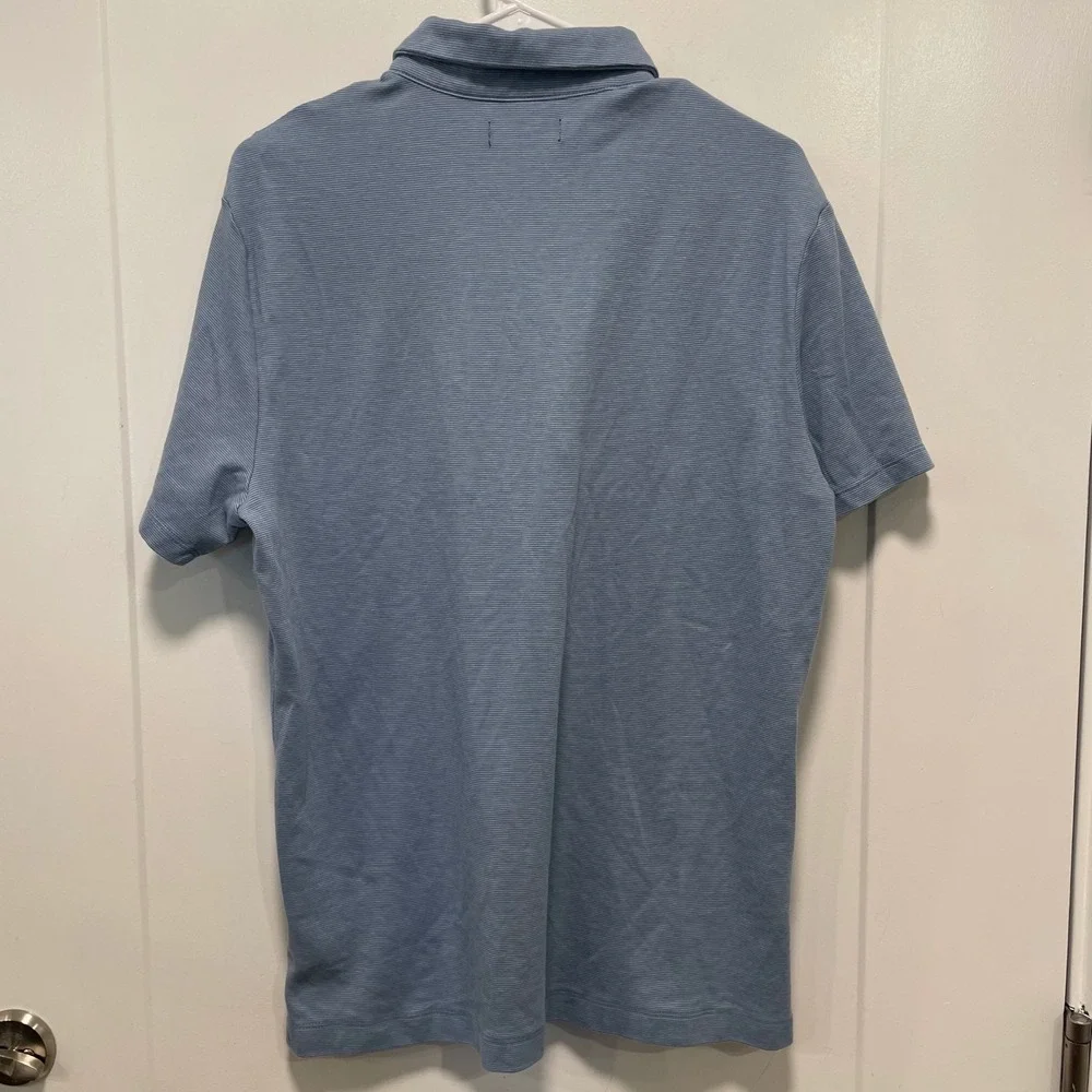 Banana Republic Mens Blue Striped Cotton Short Sleeve Polo Shirt Size M